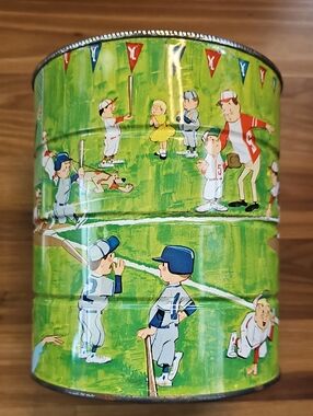 Butter-Nut Coffee Vintage Little League Baseball Tin Canister 3lb Size